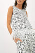 Gianna Feathered Pant Set - Black and White